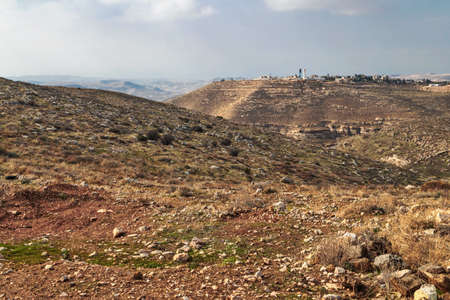 Scenic view of a canyon in Negev Desert in Israelの写真素材