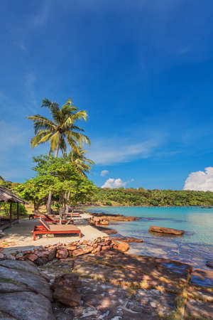 Tropical sea shore of the Bang Bao beach. Koh Kood island, Trat Thailandの写真素材