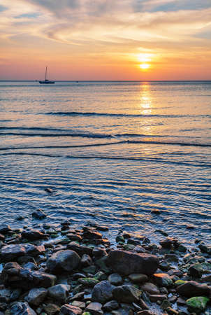 Sunset beach landscape of Koh Chang island. Thailandの写真素材