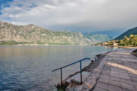 sea front with sea and mountain views. Montenegroの写真素材