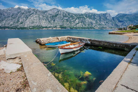 A small bay with boats. Kotor. Montenegroの写真素材