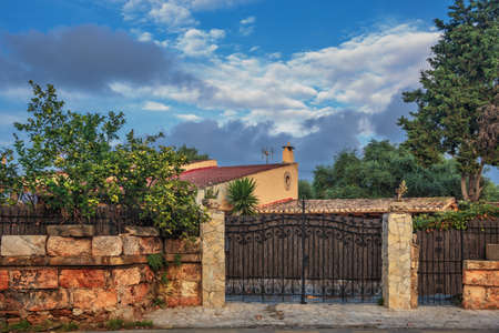 traditional gate to a private house, Mallorca island, Spain Mediterranean Sea, Balearic Islands.の写真素材