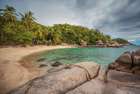 tropical beach under gloomy sky. Thailandの写真素材