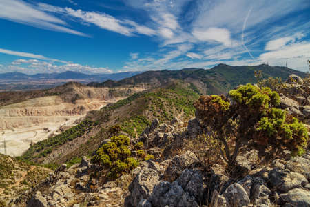 Panoramic view of Costa del Sol from the top of Calamorro mountain, Benalmadena, Andalusia, Spain.の写真素材