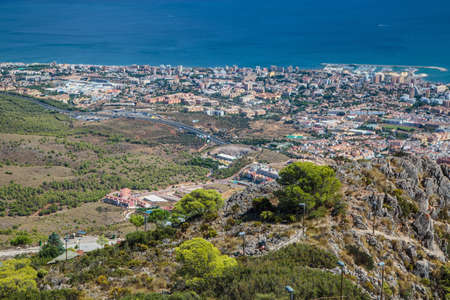 Panoramic view of Costa del Sol from the top of Calamorro mountain, Benalmadena, Andalusia province, Spain.の写真素材