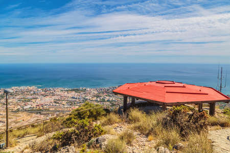 Panoramic view of Costa del Sol from the top of Calamorro mountain, Benalmadena, Andalusia province, Spain.の写真素材