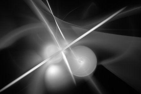 Digital abstract fractal background generated at computer in black and white.の写真素材