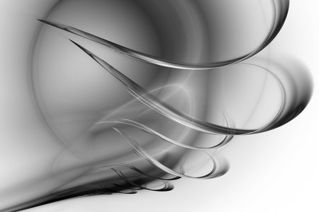 Digital abstract fractal background generated at computer in black and white.の写真素材