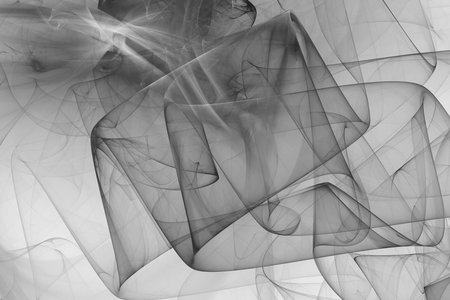 Digital abstract fractal background generated at computer in black and white.の写真素材