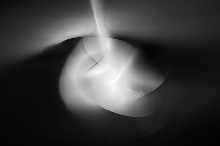 Digital abstract fractal background generated at computer in black and white.の写真素材