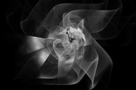 Digital abstract fractal background generated at computer in black and white.の写真素材