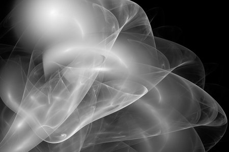 Digital abstract fractal background generated at computer in black and white.の写真素材