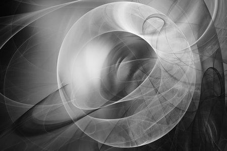 Digital abstract fractal background generated at computer in black and white.の写真素材