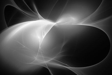 Digital abstract fractal background generated at computer in black and white.の写真素材