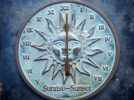 Sun clock with roman number, sundialの写真素材