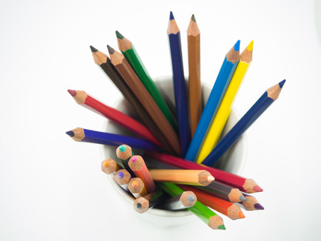 Colored pencil on white backgroundの写真素材
