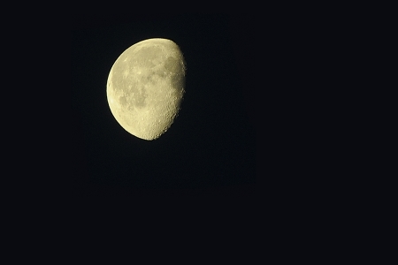 Partial moon over Germantown, Maryland.