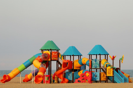children playground on beach
