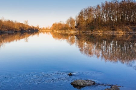 Blue riverの写真素材