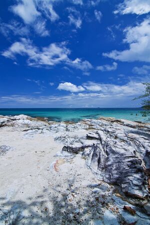 Tropical Beach with big stonesの写真素材