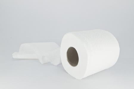 toilet paper isolated on a white background の写真素材