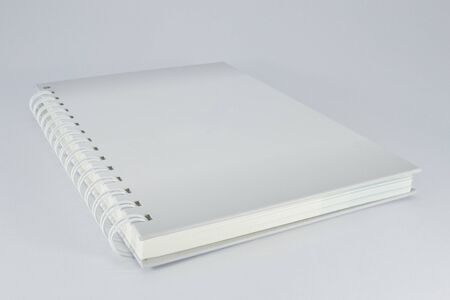 white notebook isolated on white background, office equipment の写真素材