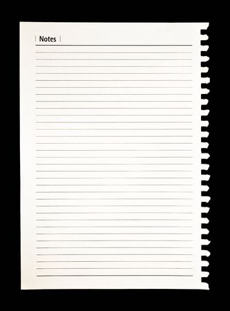 notebook paper on black background の写真素材