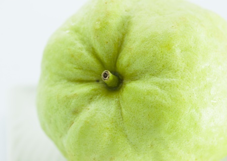 Guava fruit has green skin and white flesh, vitamin C. の写真素材