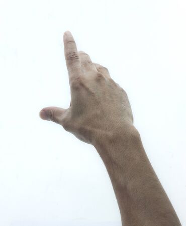 hand touching screen の写真素材