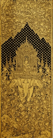 Traditional Thai style pattern in thailandの写真素材