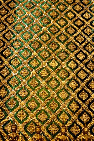 Traditional Thai style pattern on templeの写真素材