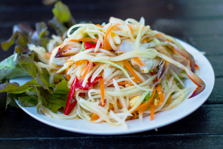 Food thailand papaya (salad, thai, papaya)の写真素材