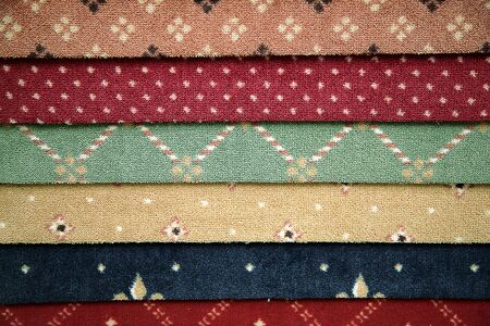 Samples of carpet coverings in shopの写真素材