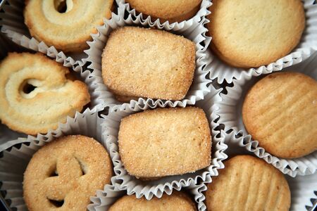 sweet cookies, sprinkled by sugar