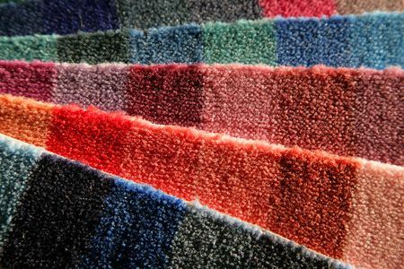 Samples of carpet coverings in shopの写真素材