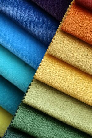 Color samples of a fabric in shopの写真素材