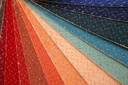 Samples of color a carpet covering in shopの写真素材
