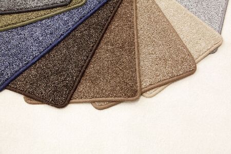 Samples of color a carpet covering in shop