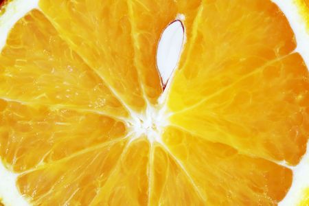 Half of ripe cut orange
