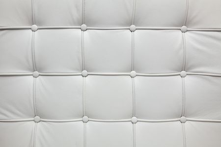 closeup of white leather upholsteryの写真素材