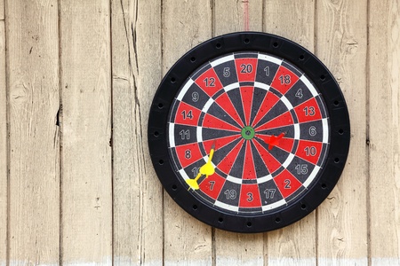 darts hanging on a wallの写真素材