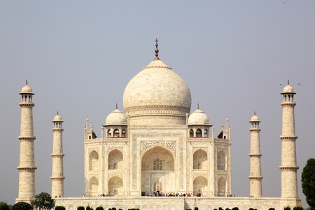 The Taj Mahal is a mausoleum and a mosque, located in Agraの写真素材