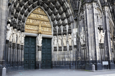 main entrance to the Cologne Cathedralの写真素材