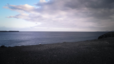 Coastal area, cliffs in Playa Blanca, Lanzarote, Canary Islands. Travel and nature concept.の写真素材
