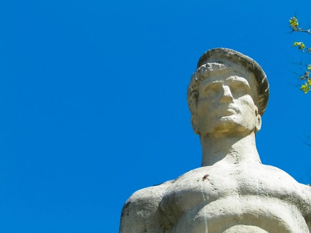 Monument of Romanian Sailors, Constanta Romania. Copy space, blue sky background.のeditorial素材