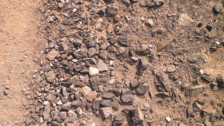 Brown, Canarian desert and rocks as background. Typical Lanzarote island soil. Copy space, nature concept.の写真素材