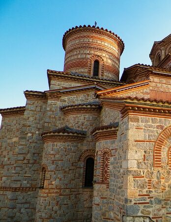 Orthodox church of st. Panteleimon. Architecture and religion concept. Ochrid City, Macedonia.