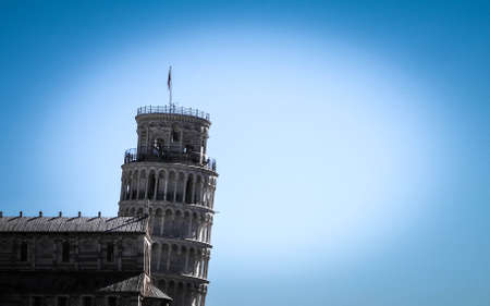 PISA, TUSCANY, ITALY, SEPTEMBER 21 2019: Piazza del Duomo in Pisa. Leaning Tower of Pisa. Piazza del Duomo in Pisa is one of the world's finest architectural complexes and important centre of European medieval art.のeditorial素材