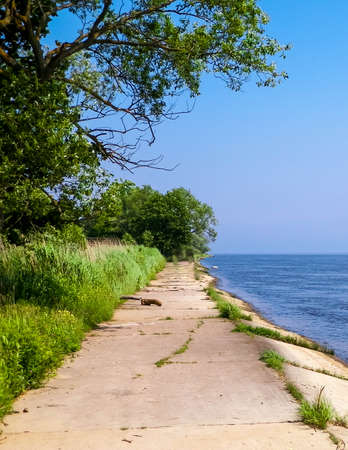The estuary of the Vistula was seen from Sobieszewska island. Nature of northern Poland.の写真素材