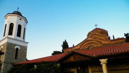 Orthodox church of St. Sophia. Architecture and religion concept. Ohrid City, Macedonia.
